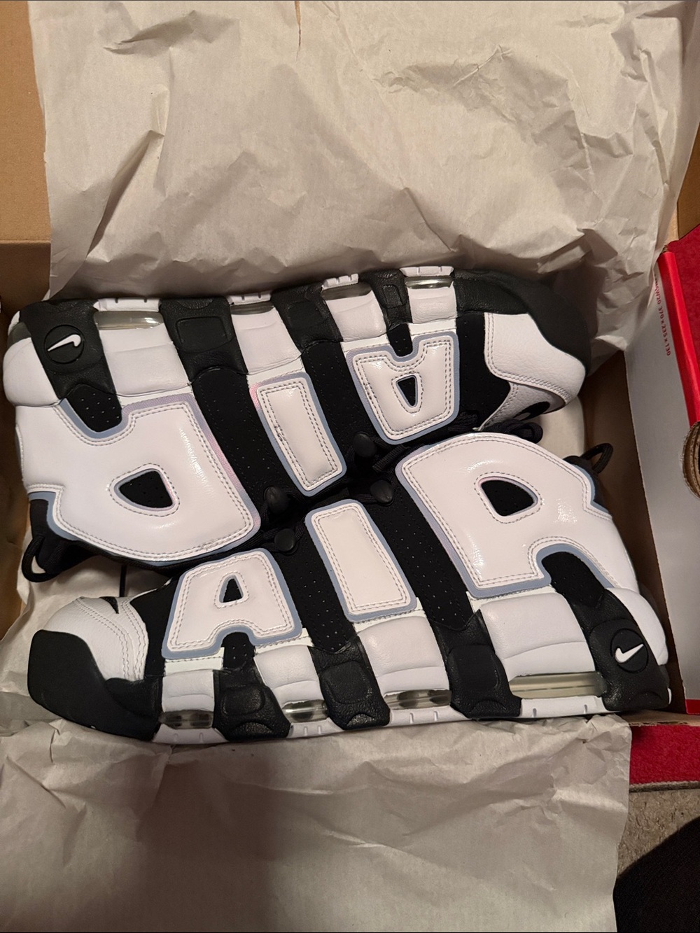 Nike White and Black 'AIR' Leather Basketball Sneakers